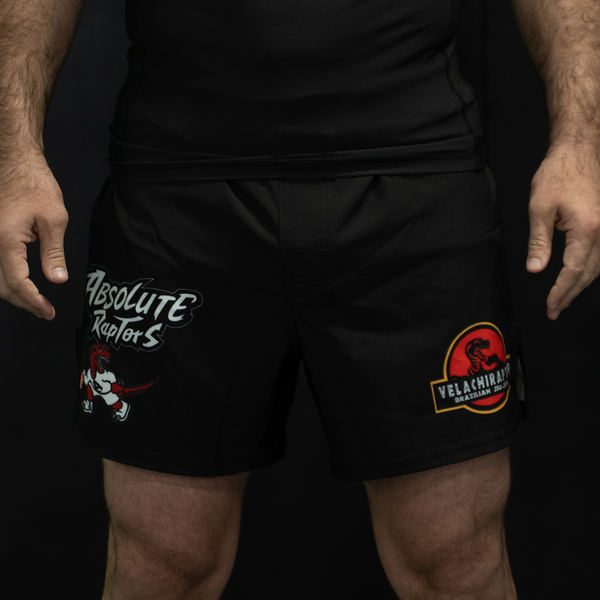 MA1 Absolute Raptors Hybrid Cut MMA Shorts, front view