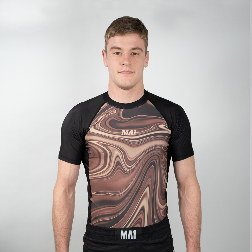 MA1 Liquid Brown Short Sleeve Rashguard