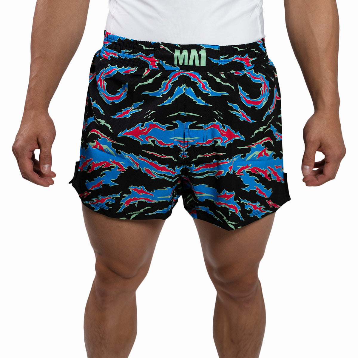 MA1 Camo Fire High Cut MMA Shorts - Inspired by Craig Jones