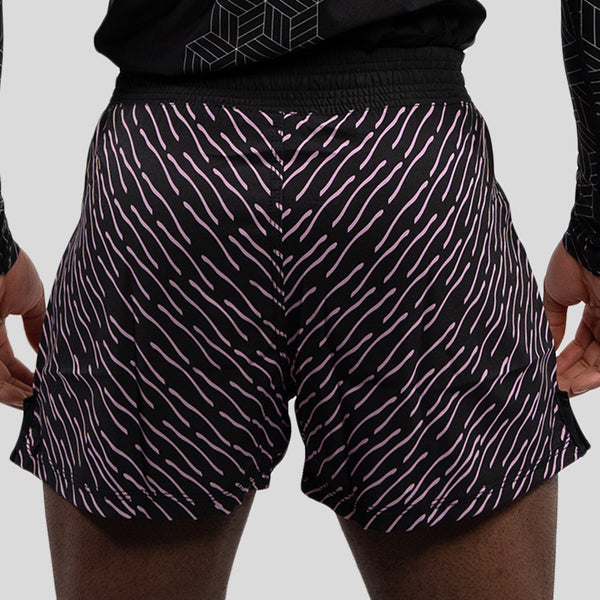 MA1 PINK AND BLACK PATTERNED MMA SHORTS