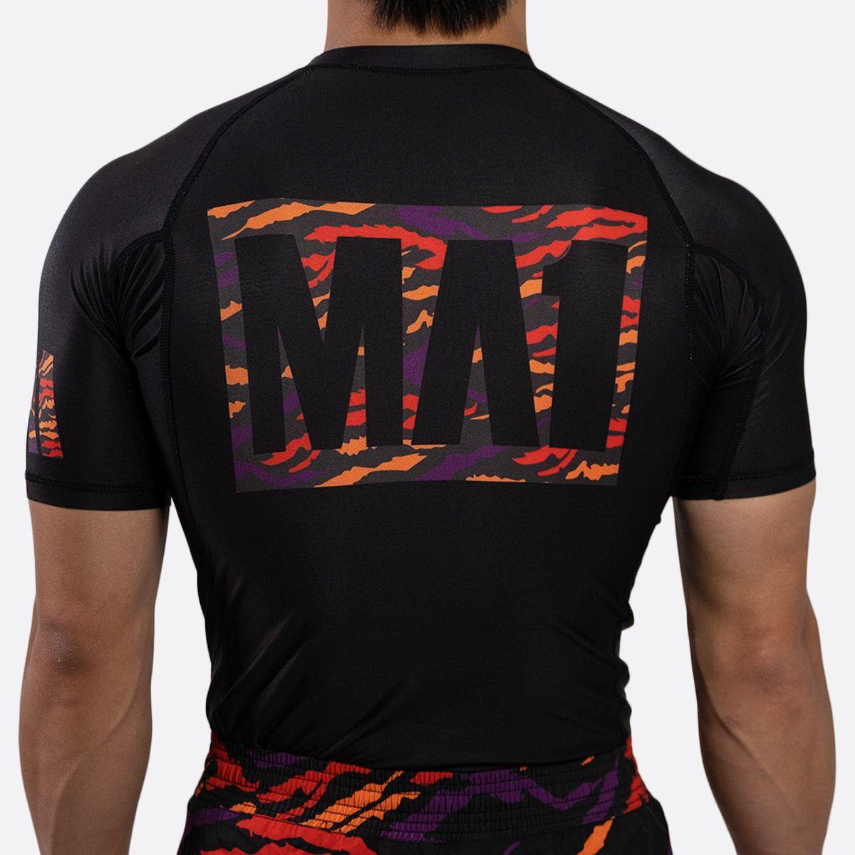 MA1 Tiger Stripe Logo Short Sleeve Rash Guard - product photo 4