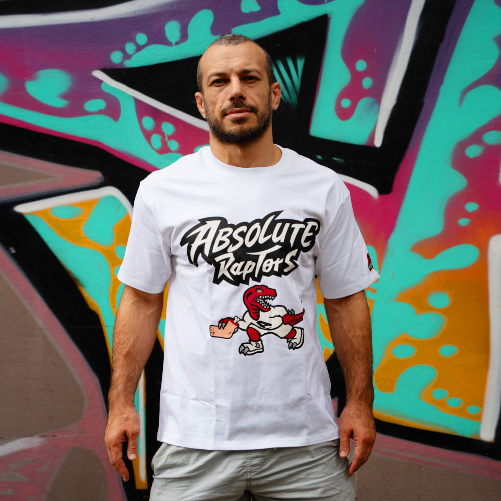 MA1 Absolute MMA Raptors Cotton Oversized White Tee