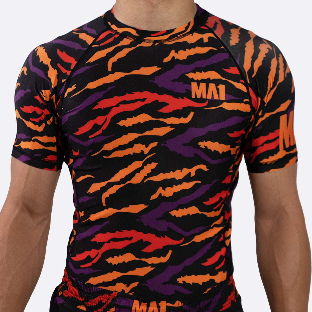 MA1 Tiger Stripe Short Sleeve Rash Guard - product photo 2